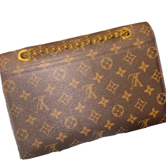 LOUIS VUITTON Victoire Chain Shoulder Bag Monogram Leather Marine Blue - Picture 5 of 5